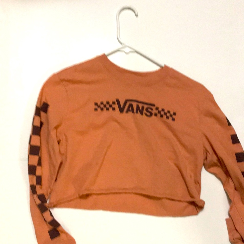Vans coral crop top long sleeve shirt!! :)